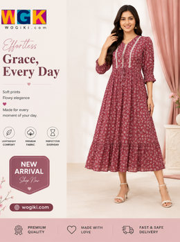 Rose Pink Printed Maxi Dress