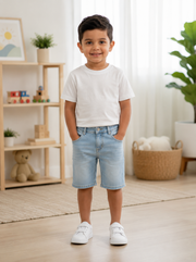Boys Classic Denim Shorts - Light Blue