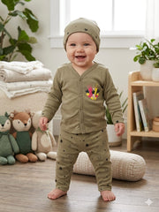 Infant Olive Star Hat Top Trouser Set